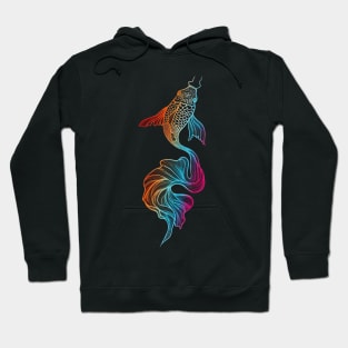 Aquatic Canvas: Colorful Transformation of the Koi Hoodie